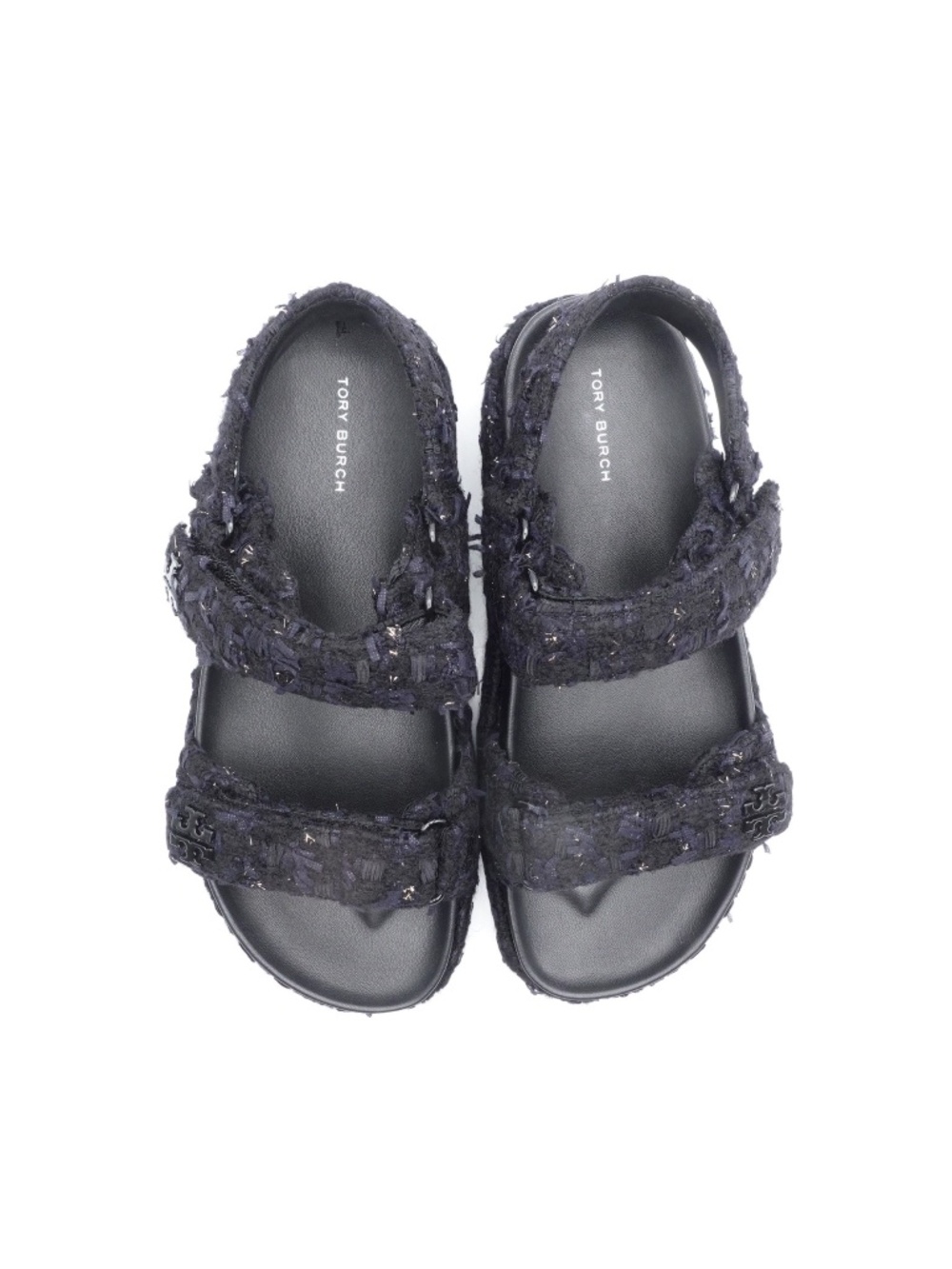 NEW Women's Tory Burch Kira Sport Boucle Tweed Platform Sandals 177229-001 - Picture 3 of 14